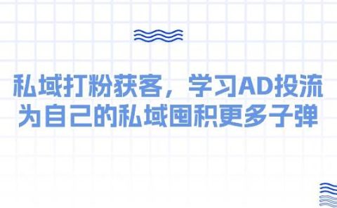 某收费课：私域打粉获客，学习AD投流，为自己的私域囤积更多子弹