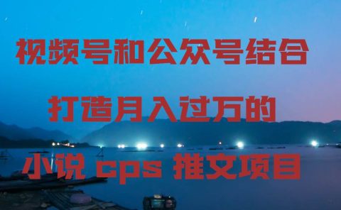 视频号和公众号结合打造月入过万的小说cps推文项目