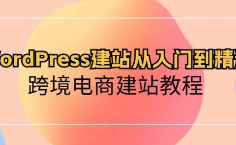 WordPress建站从入门到精通，跨境电商建站教程