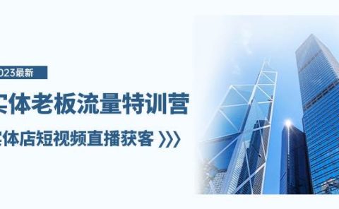 实体老板-流量特训营，实体店短视频直播获客（6节课）