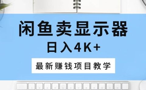 闲鱼卖显示器，日入4K+，最新赚钱项目教学