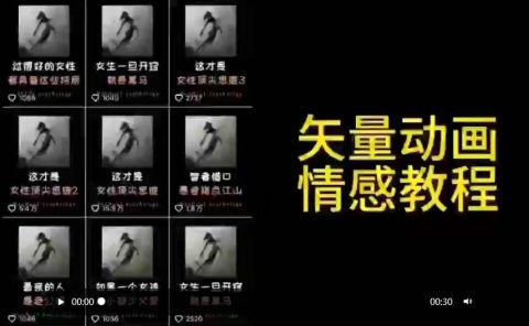 矢量动画情感教程：高点赞涨粉，适合情感、思维、创业教育等赛道