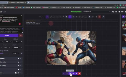 Invoke AI 绘画教程-零基础创作可以销售的完美插图-49节-中英字幕