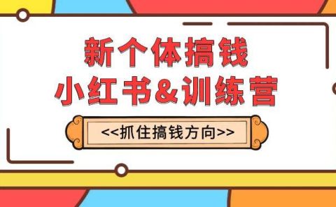 新个体·搞钱-小红书训练营：实战落地运营方法，抓住搞钱方向，每月多搞2w+