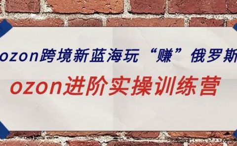 ozon跨境新蓝海玩“赚”俄罗斯，ozon进阶实操训练营