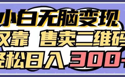 小白无脑变现，仅靠售卖二维码，轻松日入300+