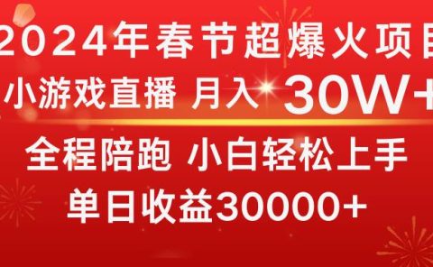 龙年2024过年期间,最爆火的项目 抓住机会 普通小白如何逆袭一个月收益30W+