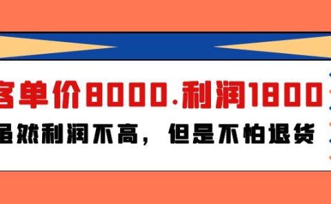 某付费文章《客单价8000.利润1800.虽然利润不高,但是不怕退货》