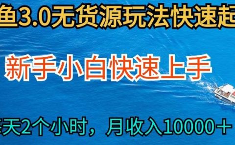 2024最新闲鱼无货源玩法，从0开始小白快手上手，每天2小时月收入过万