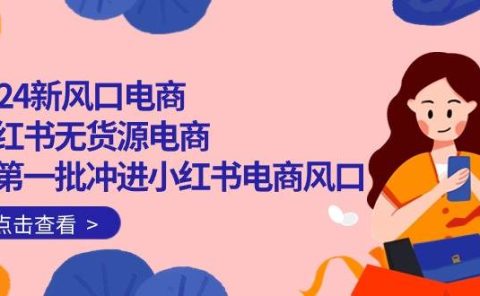 2024新风口电商，小红书无货源电商，带第一批冲进小红书电商风口（18节）
