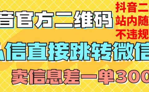 价值3000的技术!抖音二维码直跳微信!站内无限发不违规!