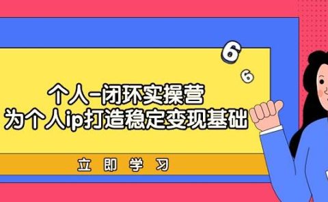 个人-闭环实操营：为个人ip打造稳定变现基础，从价值定位/爆款打造/产品...