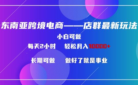 东南亚跨境电商店群新玩法2---小白每天两小时 轻松10000+