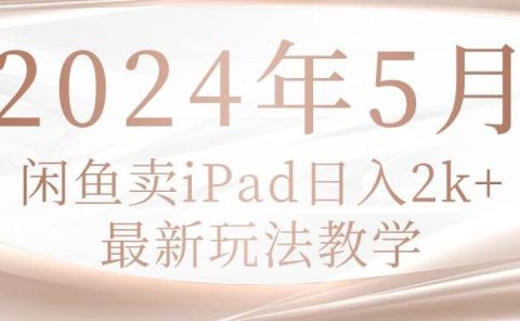 2024年5月闲鱼卖ipad日入2k,最新玩法教学
