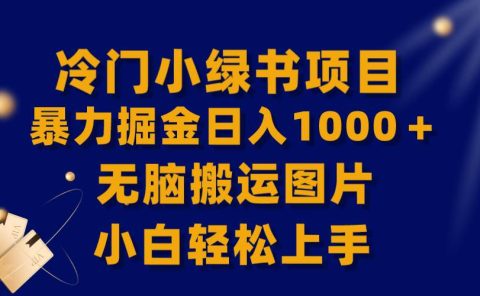 【全网首发】冷门小绿书暴力掘金日入1000+,无脑搬运图片小白轻松上手