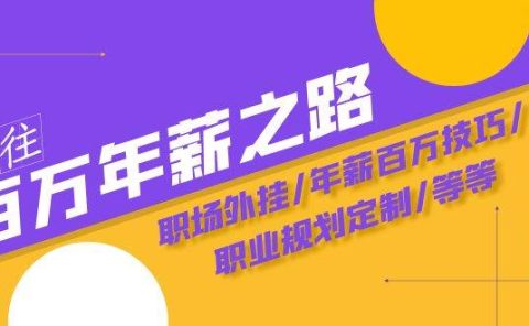 通往百万年薪之路·陪跑训练营：职场外挂/年薪百万技巧/职业规划定制/等等