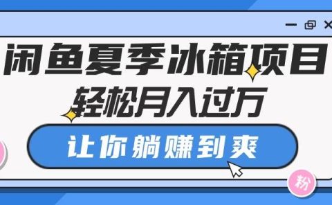 闲鱼夏季冰箱项目，轻松月入过万，让你躺赚到爽