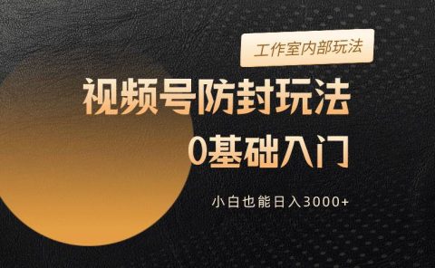 2024视频号升级防封玩法,零基础入门,小白也能日入3000+