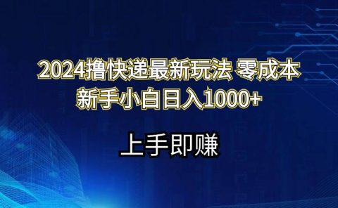 2024撸快递最新玩法零成本新手小白日入1000+