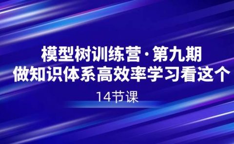 模型树特训营·第九期,做知识体系高效率学习看这个(14节课)