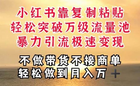 深层揭秘小红书,靠复制粘贴,一周突破万级流量池,无脑搬运,暴力引流...
