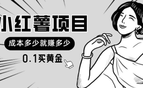 小红薯暴力项目,0.1买黄金。操作简单,日入无上限,可无限扩大。