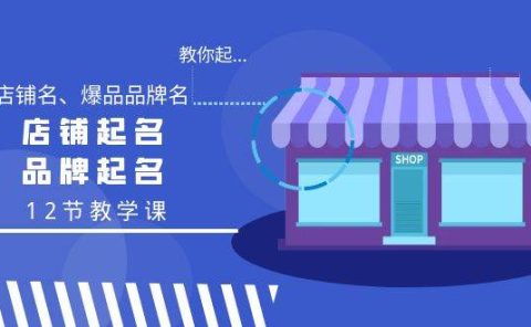 教你起“爆店店铺名、爆品品牌名”，店铺起名，品牌起名（12节教学课）