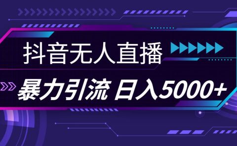 抖音无人直播，暴利引流，日入5000+