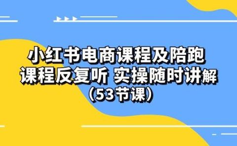 小红书电商课程陪跑课 课程反复听 实操随时讲解 （53节课）