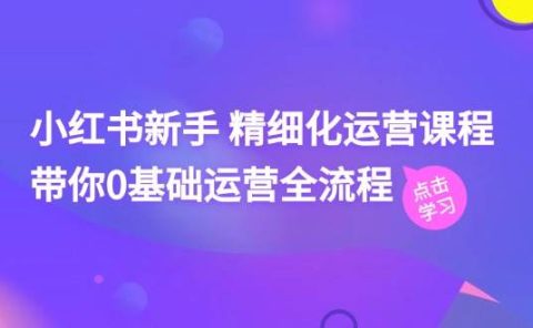 小红书新手 精细化运营课程,带你0基础运营全流程(41节视频课)