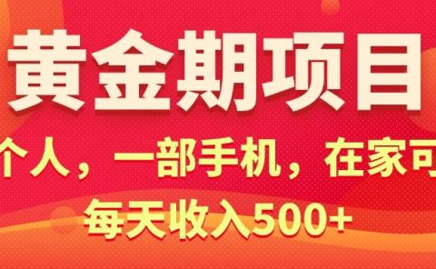 黄金期项目,电商搞钱!一个人,一部手机,在家可做,每天收入500+