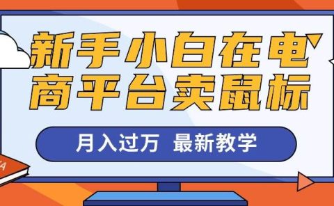 新手小白在电商平台卖鼠标月入过万，最新赚钱教学