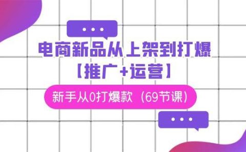 电商 新品从上架到打爆【推广+运营】，新手从0打爆款（69节课）