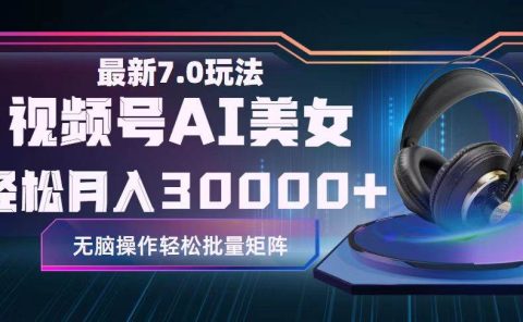 视频号7.0最新玩法AI美女跳舞,轻松月入30000+