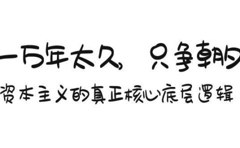 某付费文章《一万年太久,只争朝夕:资本主义的真正核心底层逻辑》