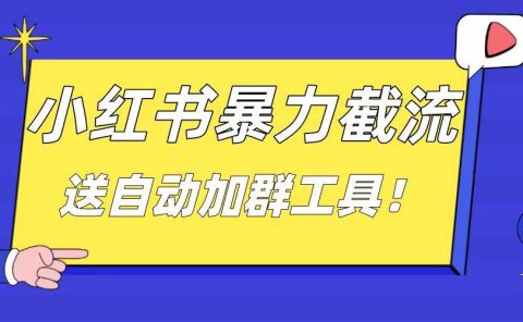 小红书截流引流大法，简单无脑粗暴，日引20-30个高质量创业粉（送自动加群软件）