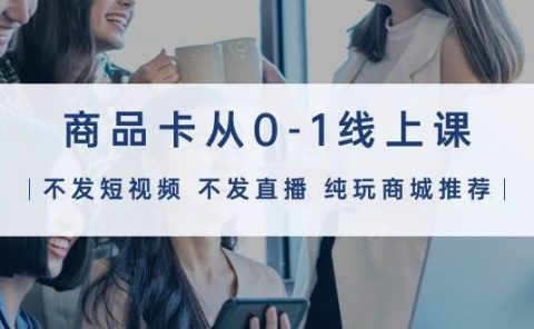 商品卡从0-1线上课(不发短视频 不发直播 纯玩商城推荐)32节课