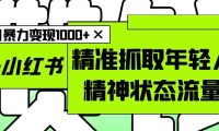 AI+小红书图文，精准抓取年轻人精神状态流量，单日暴力变现1000+