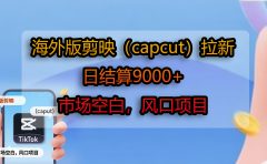 海外版剪映（capcut）拉新，日结算9000+，市场空白，风口项目