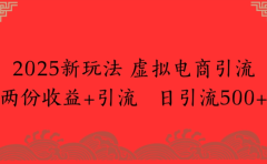 2025新玩法,虚拟电商引流,两份收益+引流 日引流500+