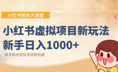 小红书虚拟项目变现课：抓住平台规则调整机遇，新手日入1000+