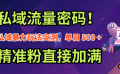 私域流量密码！私域暴力玩法实测，单日 500 + 精准粉直接加满