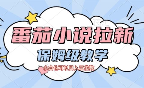 番茄小说拉新,保姆级教程,小白也可以日入三位数【下面那个简介错了】