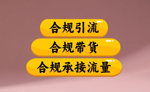 合规引流、合规并且高效地做带货、合规承接流量（揭秘）