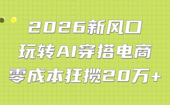 2026新风口：玩转AI穿搭电商，零成本狂揽20万+