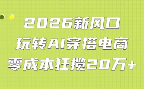 2026新风口：玩转AI穿搭电商，零成本狂揽20万+