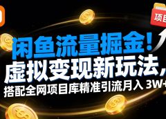 闲鱼流量掘金！虚拟变现新玩法，搭配全网项目库精准引流月入 3W+