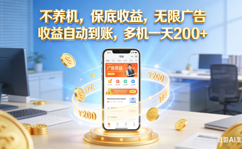 不养机,保底收益,无限广告,收益自动到账,多机一天200+