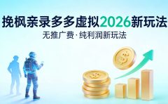 多多虚拟2026最新玩法-无推广-纯利润新玩法