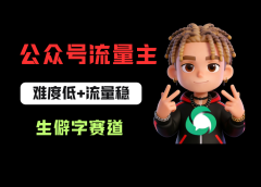 公众号流量主之生僻字赛道,流量稳+难度低,每天10分钟,新手0门槛